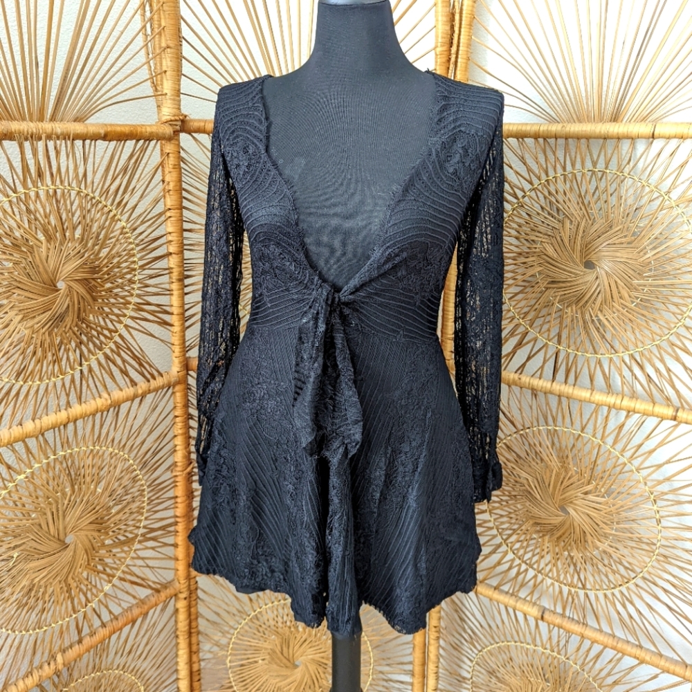 for love and lemons lace dress black size M